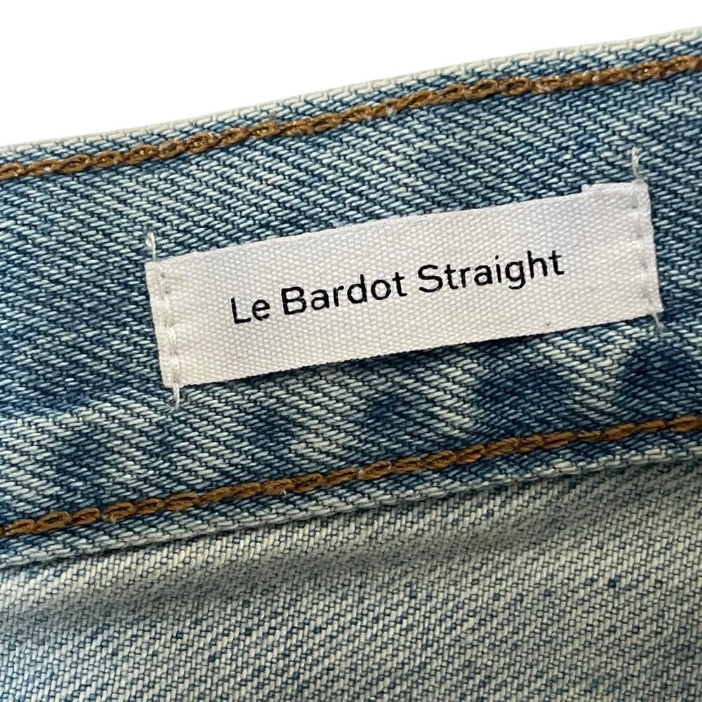 FRAME Le Bardot Straight Shorts - Distressed Cut-Off Denim - Blue - Size 30 - Picture 4 of 5